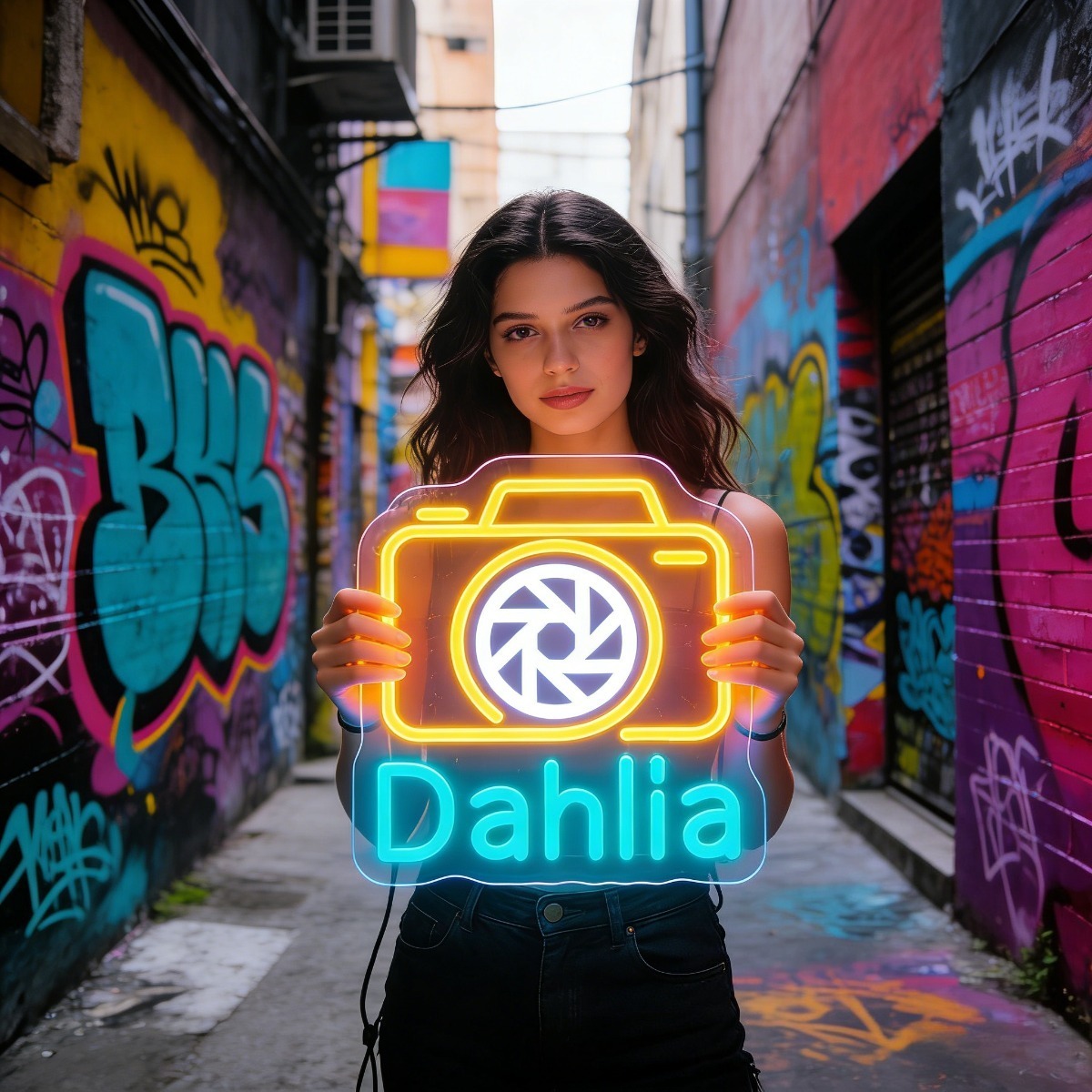 Vintage Photography Lighting - Dahlia Kamera Neon Işık Burcu Renkli