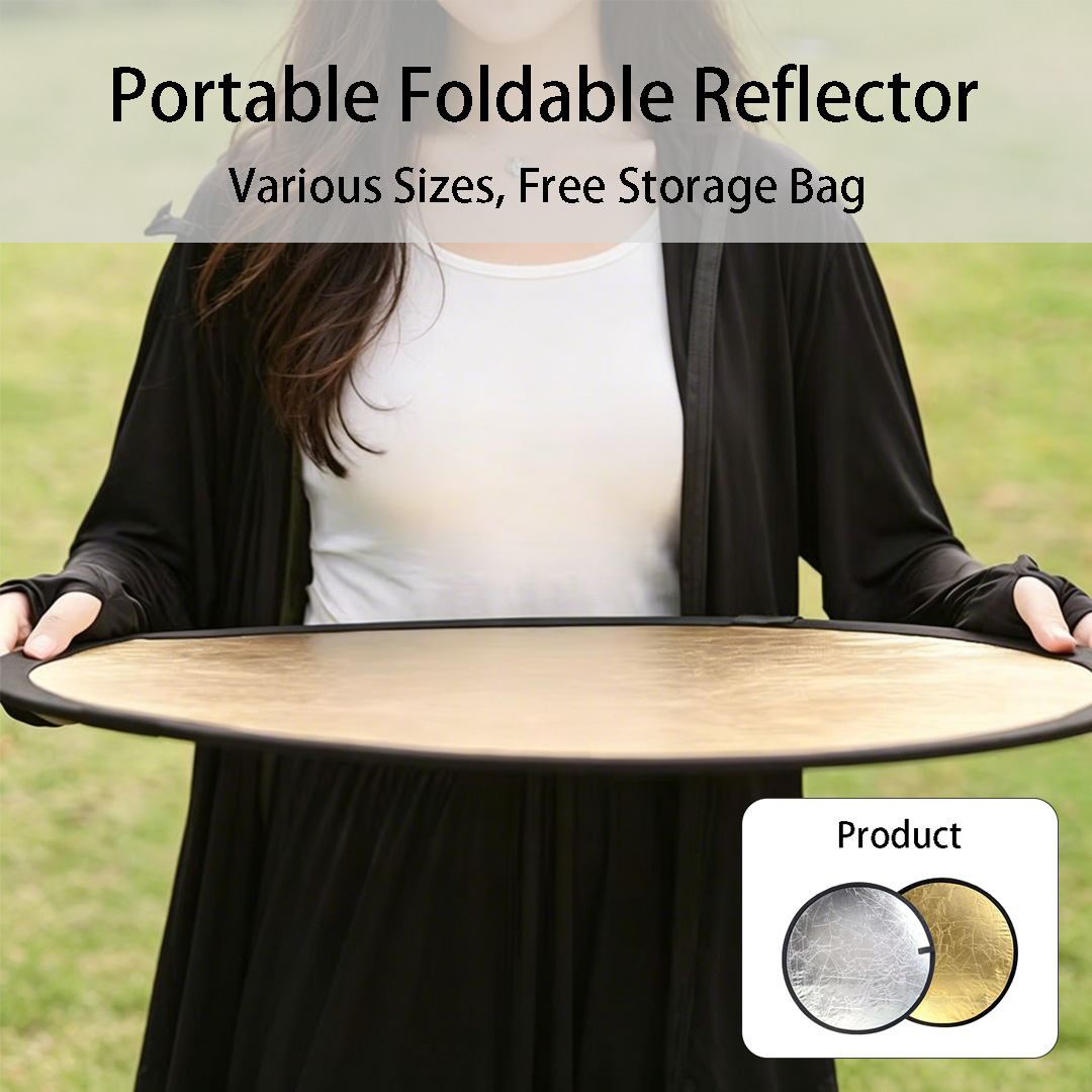 Photography Lighting Reflectors - 30, 60cm Yuvarlak Çift Taraflı Gümüş
