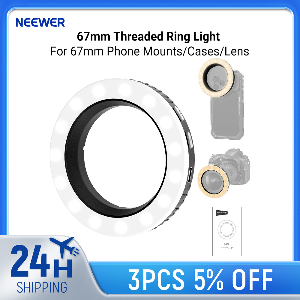 Photography Lighting Wand - NEEWER Basics 67mm Dişli Halka Işık,