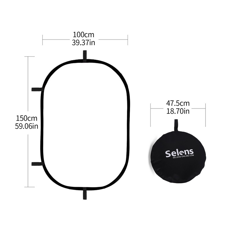 Photography Lighting Reflectors - 100X150CM katlanabilir Oval reflektör yumuşak işık
