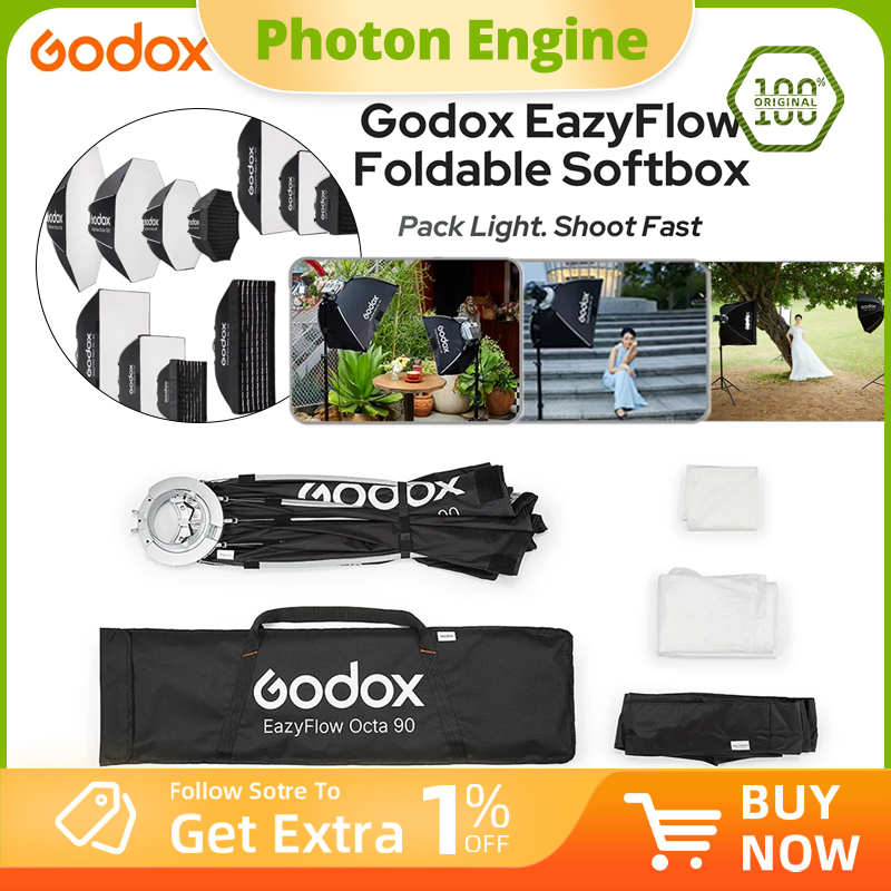 Photography Lighting Set Up - Godox EazyFlow serisi Katlanabilir Softbox Bowens