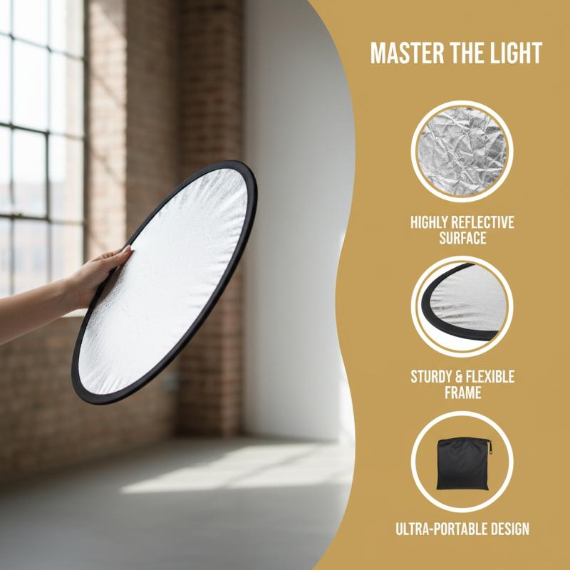 Photography Lighting Reflectors - 5'i 1 Arada Yuvarlak Fotoğraf Reflektörü,