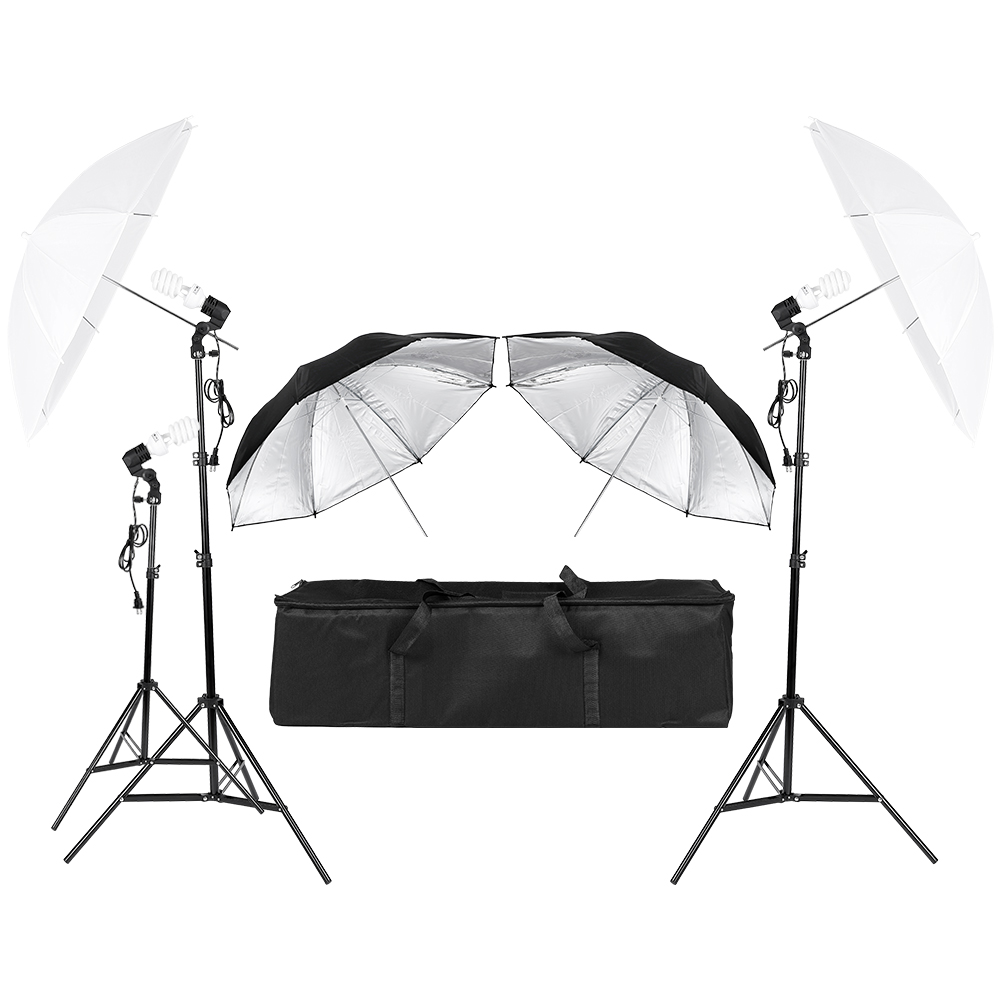 3*45W Fotoğrafçılık Foto Video - Photography Umbrella Lighting Kit incelemesi ve fiyatı